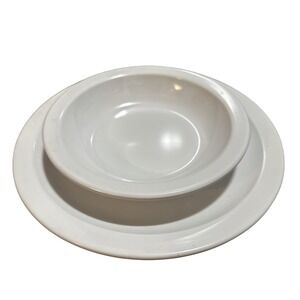 Vintage Texas Ware Dallas Ware White Melamine Plate and Bowl Set MCM Melmac